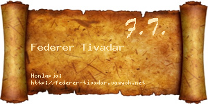 Federer Tivadar névjegykártya