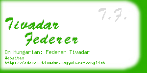 tivadar federer business card